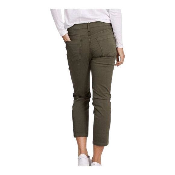 3x1 Sabine Tapered Stretch Twill Cropped Chino Pants in Moss Green Women's 25 - Picture 4 of 9